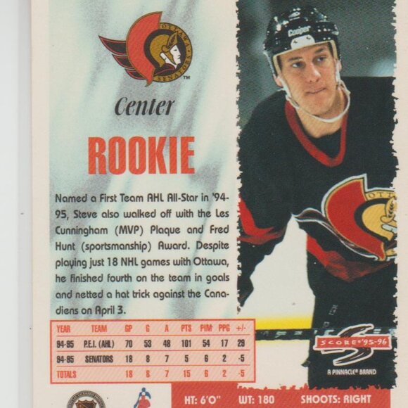 Steve Larouche 1995-96 Score Rookie #302 Senators - Picture 2 of 2
